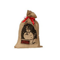 Christmas Jute Drawstring Bag